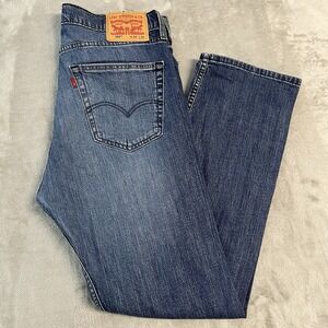 Levi's 502 Regular Taper Stretch Jeans Faded Dark Wash 34x32 (34x30) Western EUC